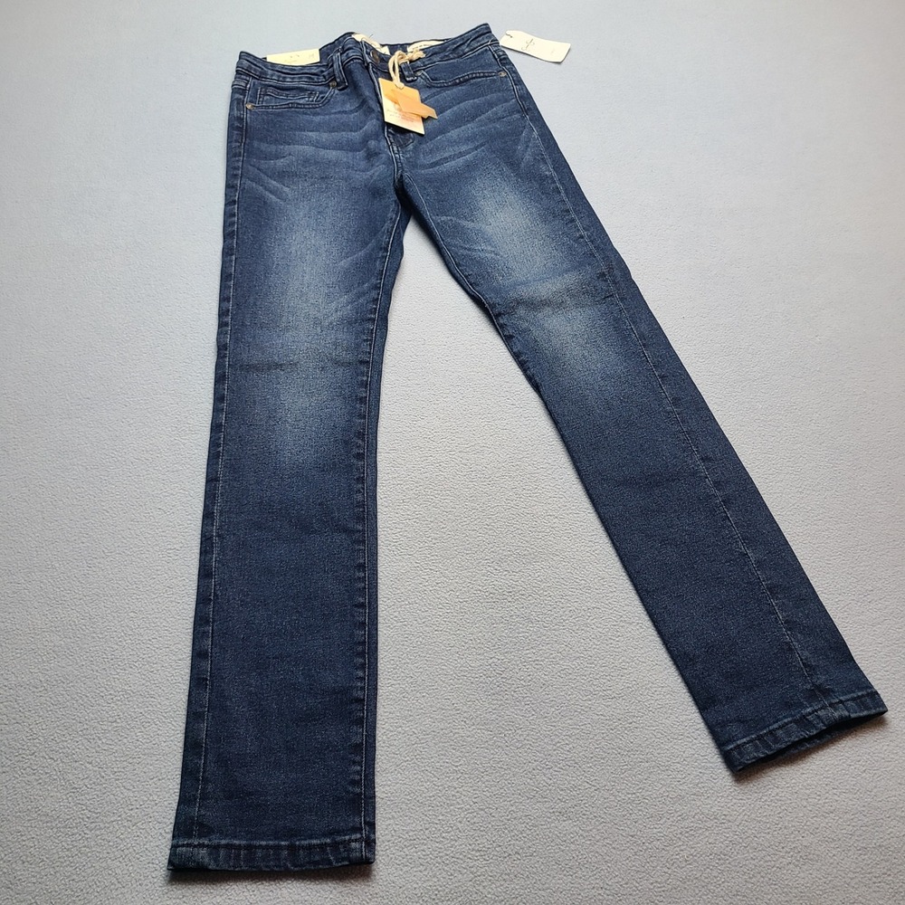 Jessica Simpson Skinny Jeans Girls 14 Blue New Kiss Me Skinny Roll Cuff